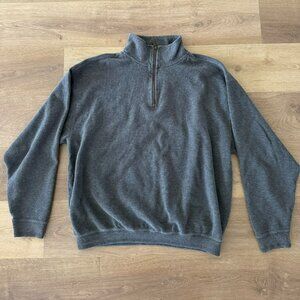 Tommy Bahamas Bungalow brand quarter zip grey sweatshirt mens XL sweater gray